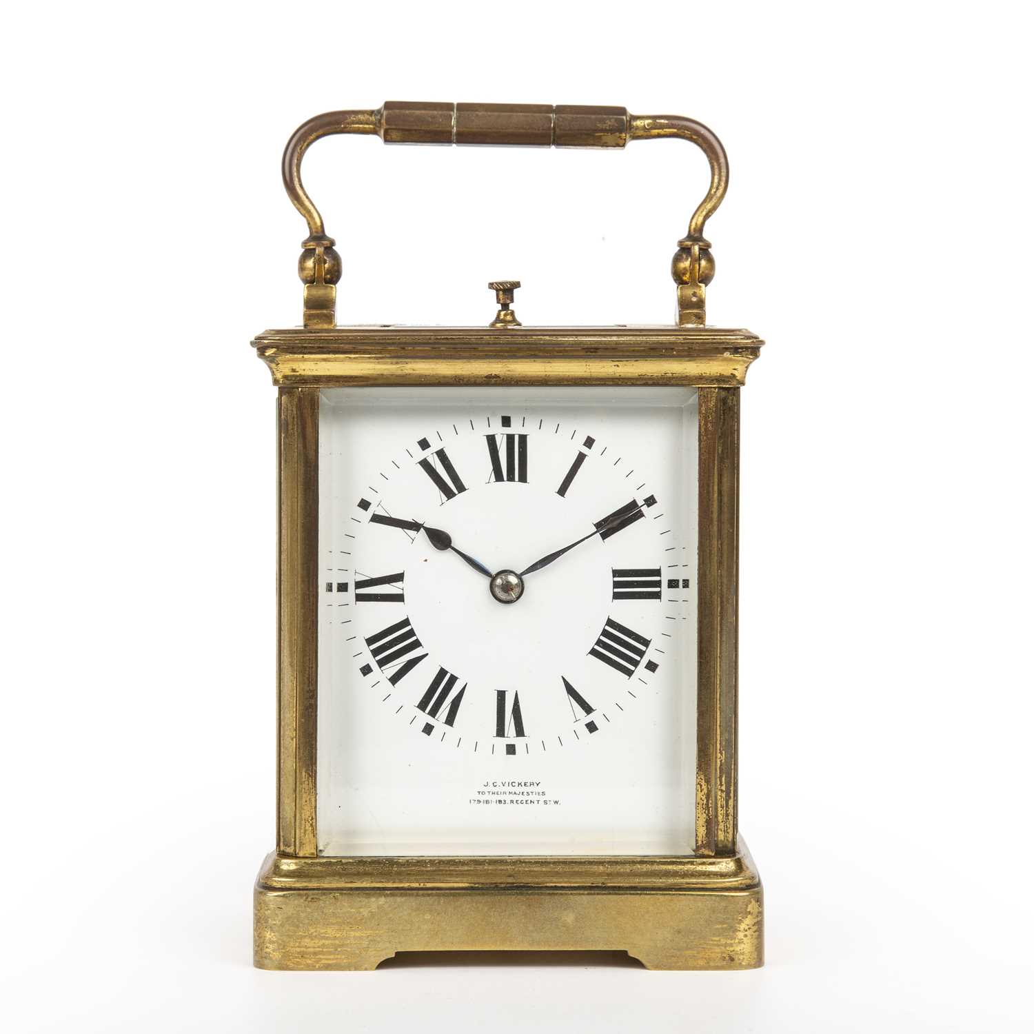 Lot 19 - A Late 19th century French carriage clock with...