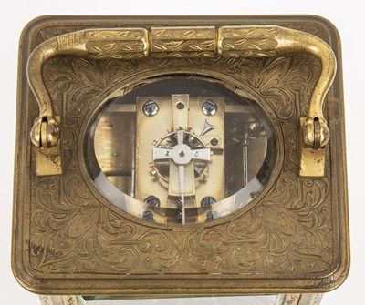 Lot 20 - A 19th century French carriage clock, the...