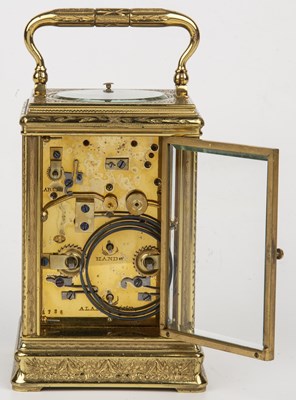 Lot 21 - A 19th century Drocourt carriage clock, the...