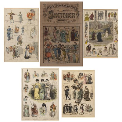 Lot 149 - Five coloured theatrical prints circa 1900, to...