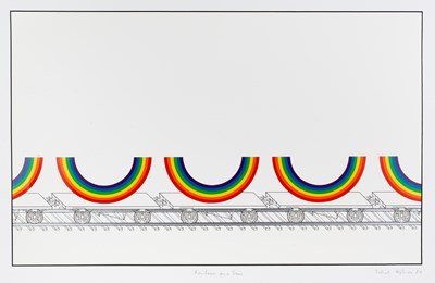 Lot 86 - Patrick Hughes (b.1939) Rainbow on a Train,...