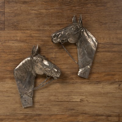 Lot 182 - Pair of contemporary wall mounted horse heads...