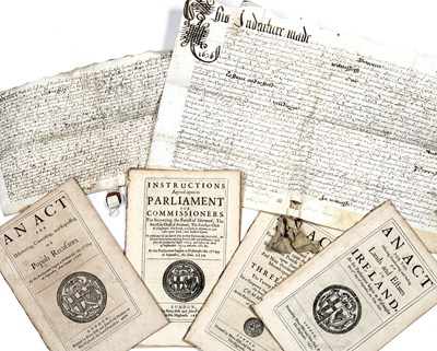 Lot 532 - A group of six 17th century Parliamentary Acts...