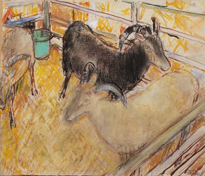 Lot 145 - Pamela Scott Wilkie (b.1937) 'Penned soay...