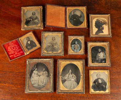 Lot 70 - A collection of ten Victorian collodion...