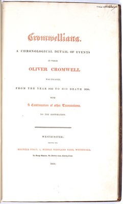 Lot 588 - 'Cromwelliana, A Chronological Detail of...