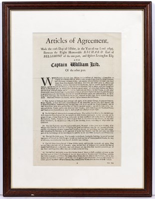 Lot 712 - An 18th century printed copy of the Agreement...