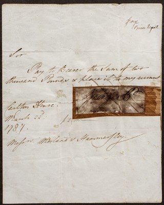 Lot 713 - George, (Prince of Wales) (1762-1830). A m/s...