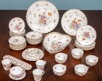 Lot 285 - A collection of Dresden porcelain, cups and...