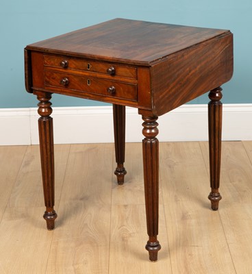 Lot 306 - A drop leaf table, mahogany, with two small...