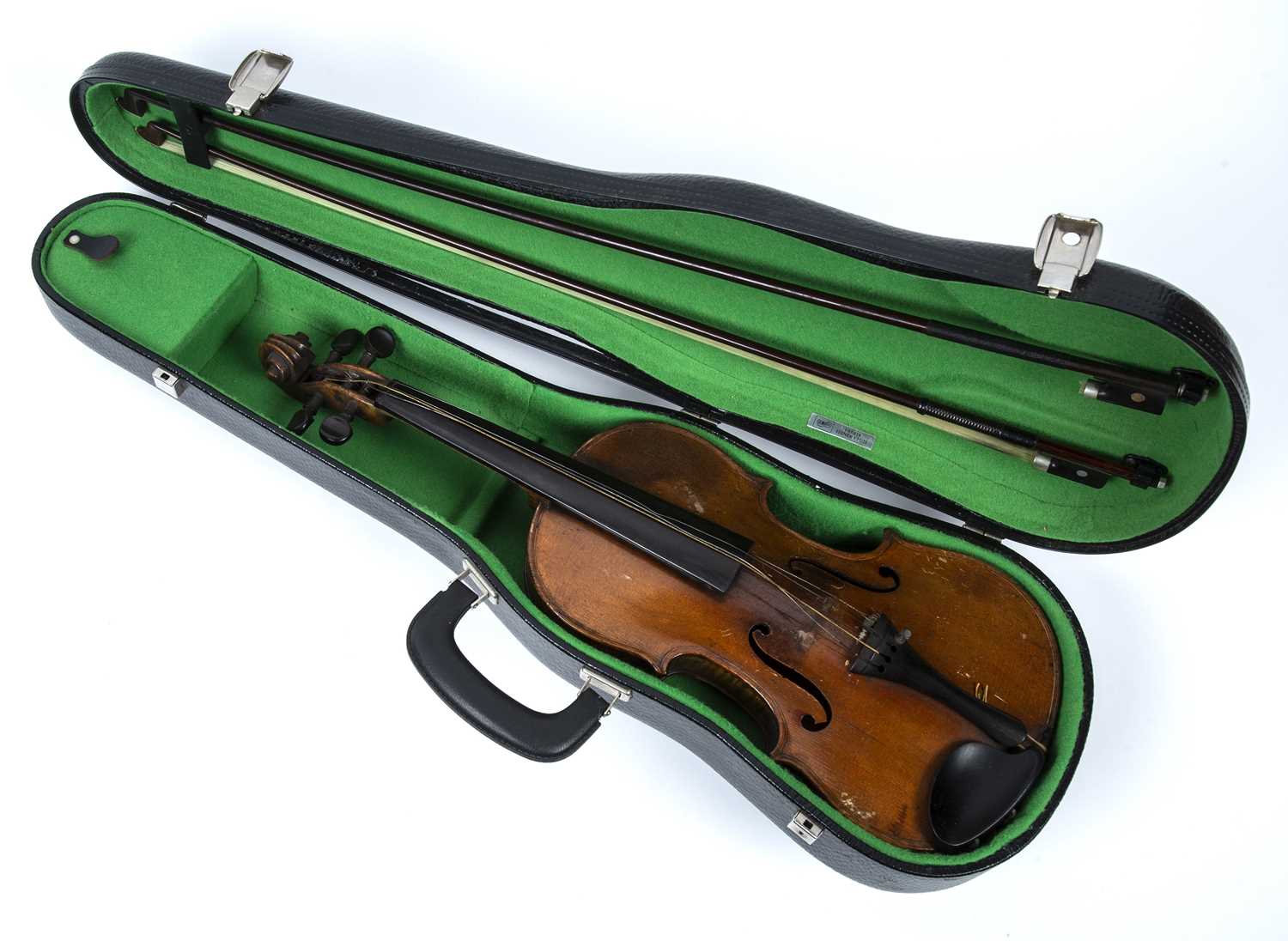 Lot 161 - A 19th century violin with two piece back,...