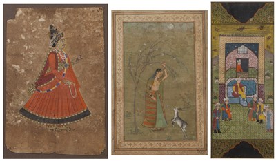 Lot 141 - Three Islamic paintings 19th Century and later,...