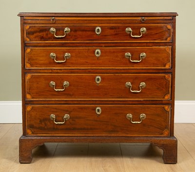 Lot 286 - A 19th century mahogany chest with brushing...