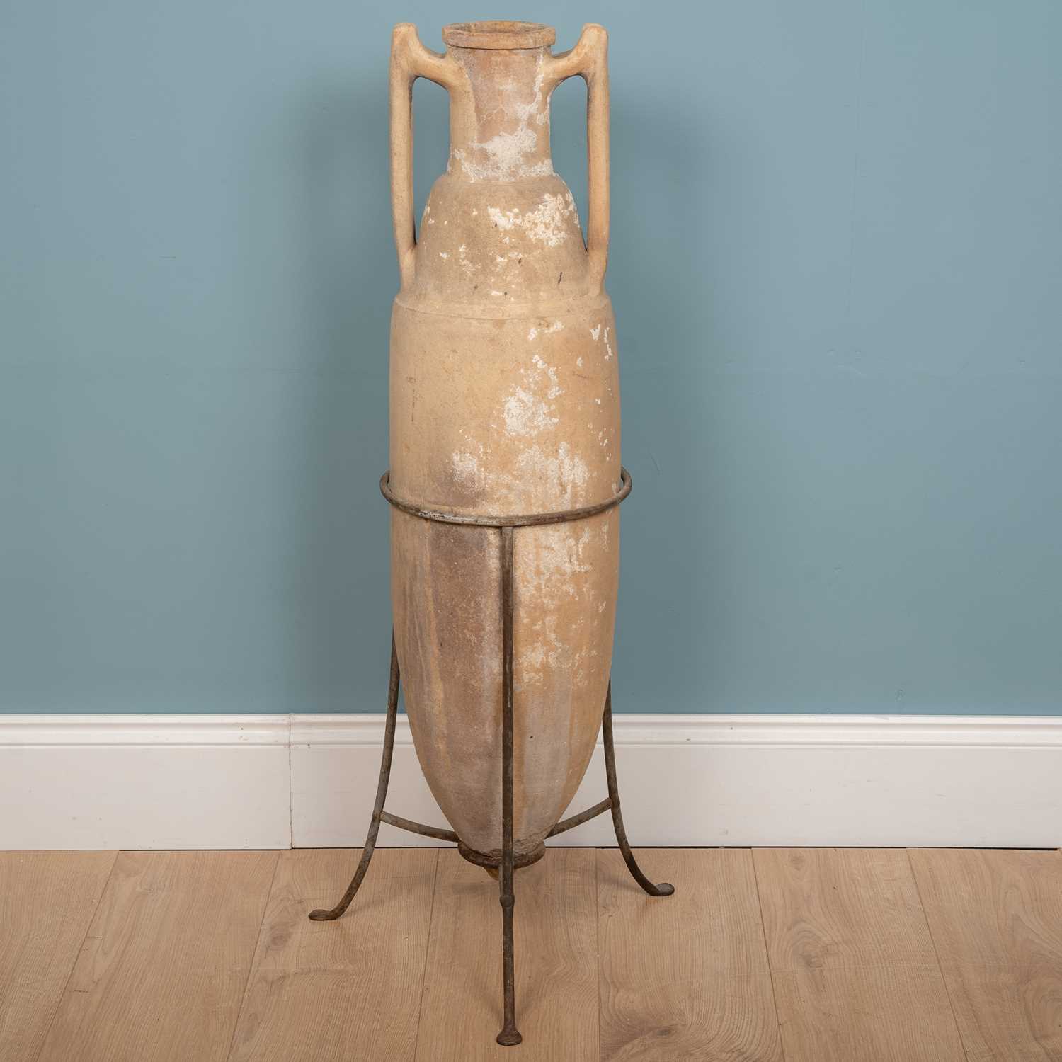 Lot 35 - A tall amphora vase on a stand, 92cm high,...