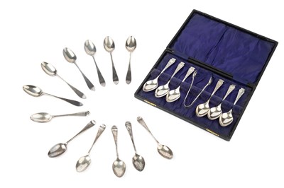 Lot 701 - A set of six late Victorian silver teaspoons,...