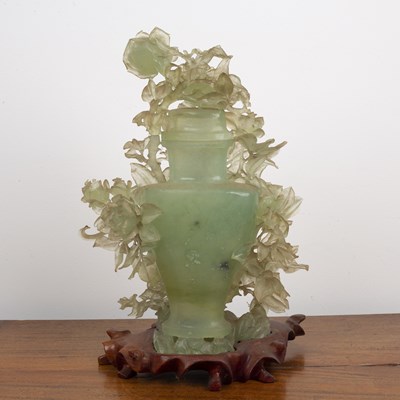 Lot 282 - Fluorite vase and cover Chinese, in the form...