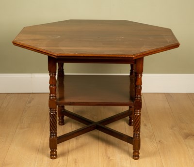 Lot 342 - A Victorian walnut octagonal centre table with...