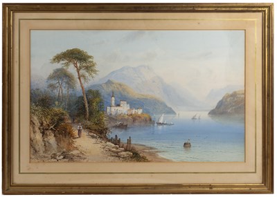 Lot 353 - Frank Catano (1880-1920) An Italian lake side...