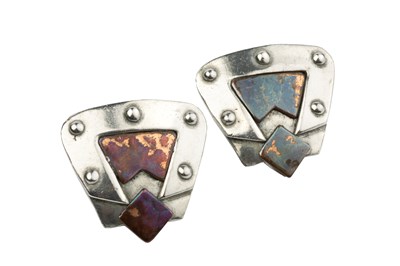 Lot 653 - Liberty & Co. Silver ear clips signed 'LY & CO....