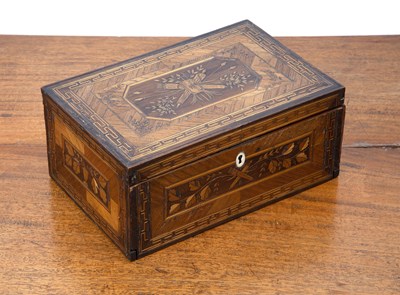 Lot 8 - 19th Century straw work sewing box Possibly...