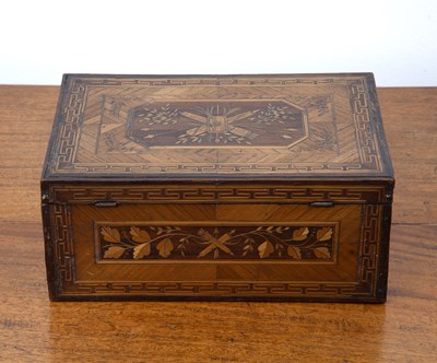 Lot 8 - 19th Century straw work sewing box Possibly...