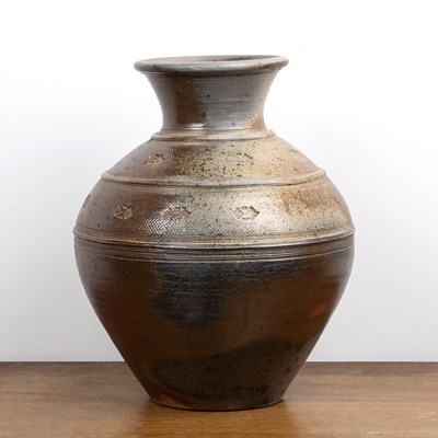 Lot 338 - Svend Bayer (b.1946) large wood fired vase,...