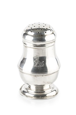 Lot 716 - A George I silver baluster pepper castor, with...