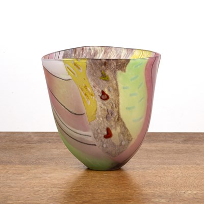 Lot 358 - Pauline Solven (b.1943) studio glass three...