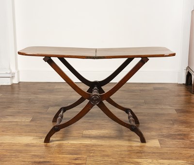 Lot 16 - Mahogany folding coaching or campaign table...