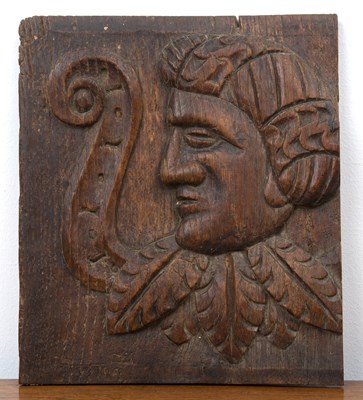 Lot 228 - Continental carved oak panel 19th Century or...