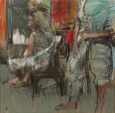 Lot 356 - Thomas Coates (b.1941) Waiting signed with...