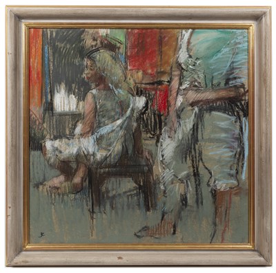 Lot 356 - Thomas Coates (b.1941) Waiting signed with...