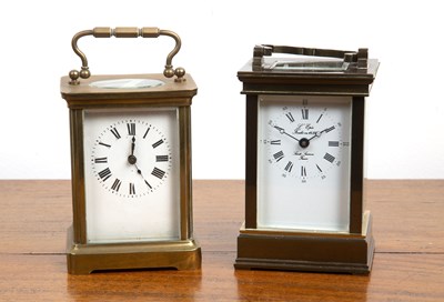 Lot 225 - Two brass-cased carriage clocks the first...