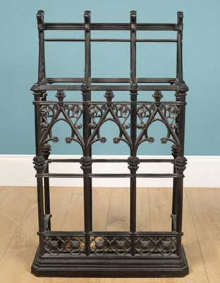 Lot 406 - A Victorian cast iron stick stand