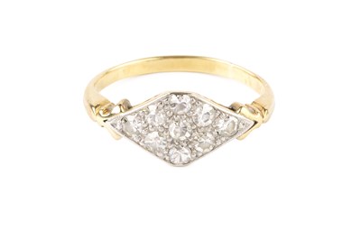 Lot 115 - A diamond panel ring, the lozenge-shaped panel...