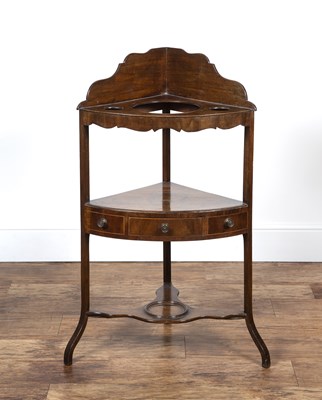 Lot 32 - Mahogany corner wash stand Late 18th Century,...