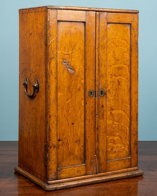 Lot 146 - A Victorian oak microscope case, with two...