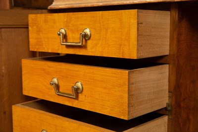 Lot 458 - A Victorian Gothic style oak partners desk