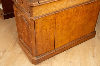 Lot 458 - A Victorian Gothic style oak partners desk