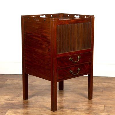 Lot 41 - Mahogany tambour fronted pot cupboard George...