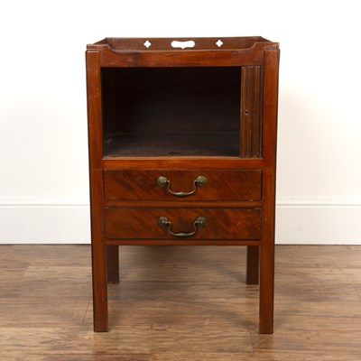 Lot 41 - Mahogany tambour fronted pot cupboard George...