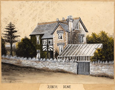 Lot 600 - English school, figure by a thatched cottage; a still life of flowers by Grace Carver and three others