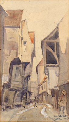 Lot 600 - English school, figure by a thatched cottage; a still life of flowers by Grace Carver and three others