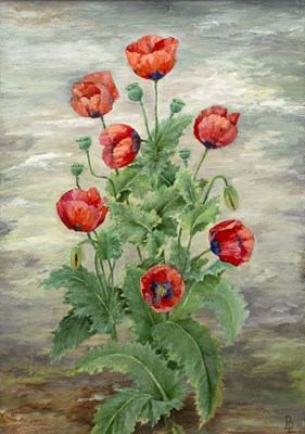 Lot 213 - Betty Lewis (20th century) 'Wild Poppies',...