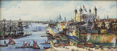 Lot 292 - Ellis Silas (1883-1972) The River Thames with...