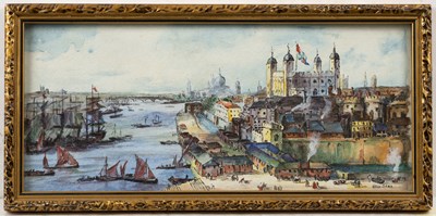 Lot 292 - Ellis Silas (1883-1972) The River Thames with...