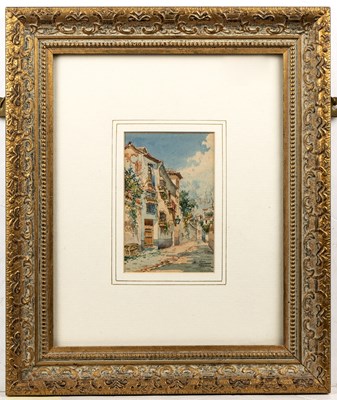 Lot 296 - Emile Marin (1876-1940) A Spanish town with...
