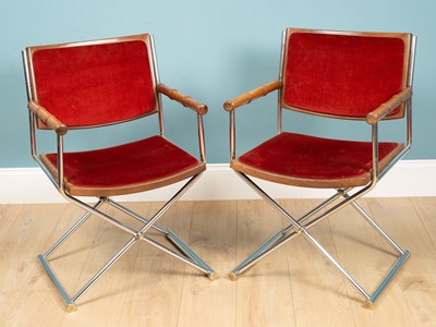 Lot 344 - A pair of mid-century Italian director style armchairs