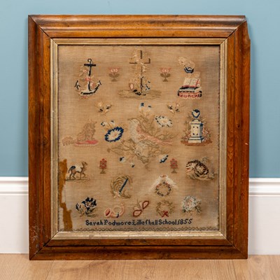 Lot 202 - An embroidered sampler, reading 'Sarah Padmore...