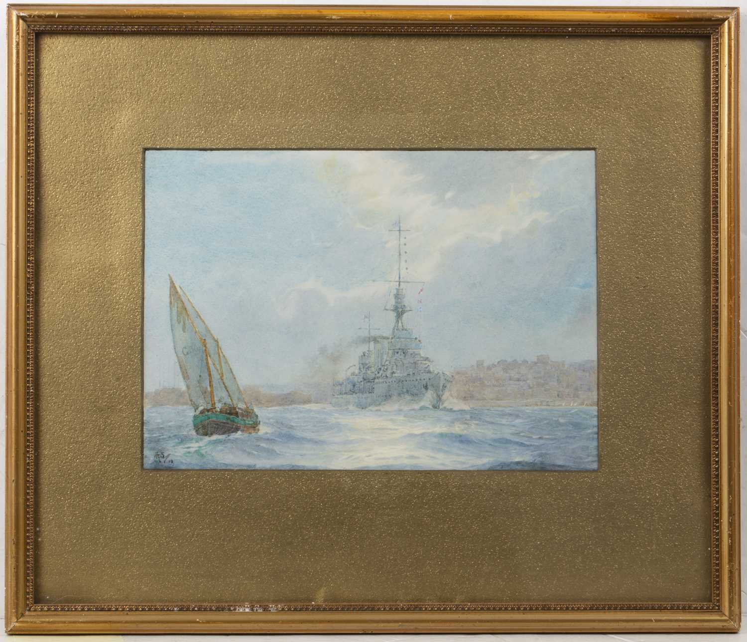 Lot 340 - Harold Swanwick (1866-1929) HMS Cordelia